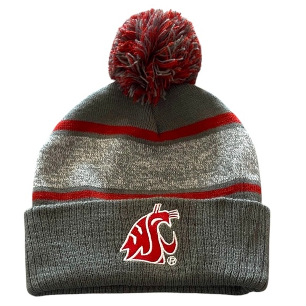 New WSU Washington State University Cougars Pom Beanie Winter Hat NWOT